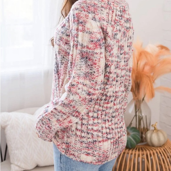 EXCITED FOR ADVENTURE MODEST CABLE KNIT SWEATER - Picture 2 of 4